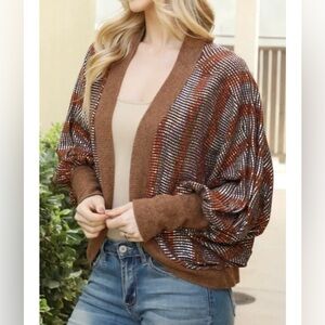 Ces Femme Chocolate, Silver & Rose Gold Cardigan Women